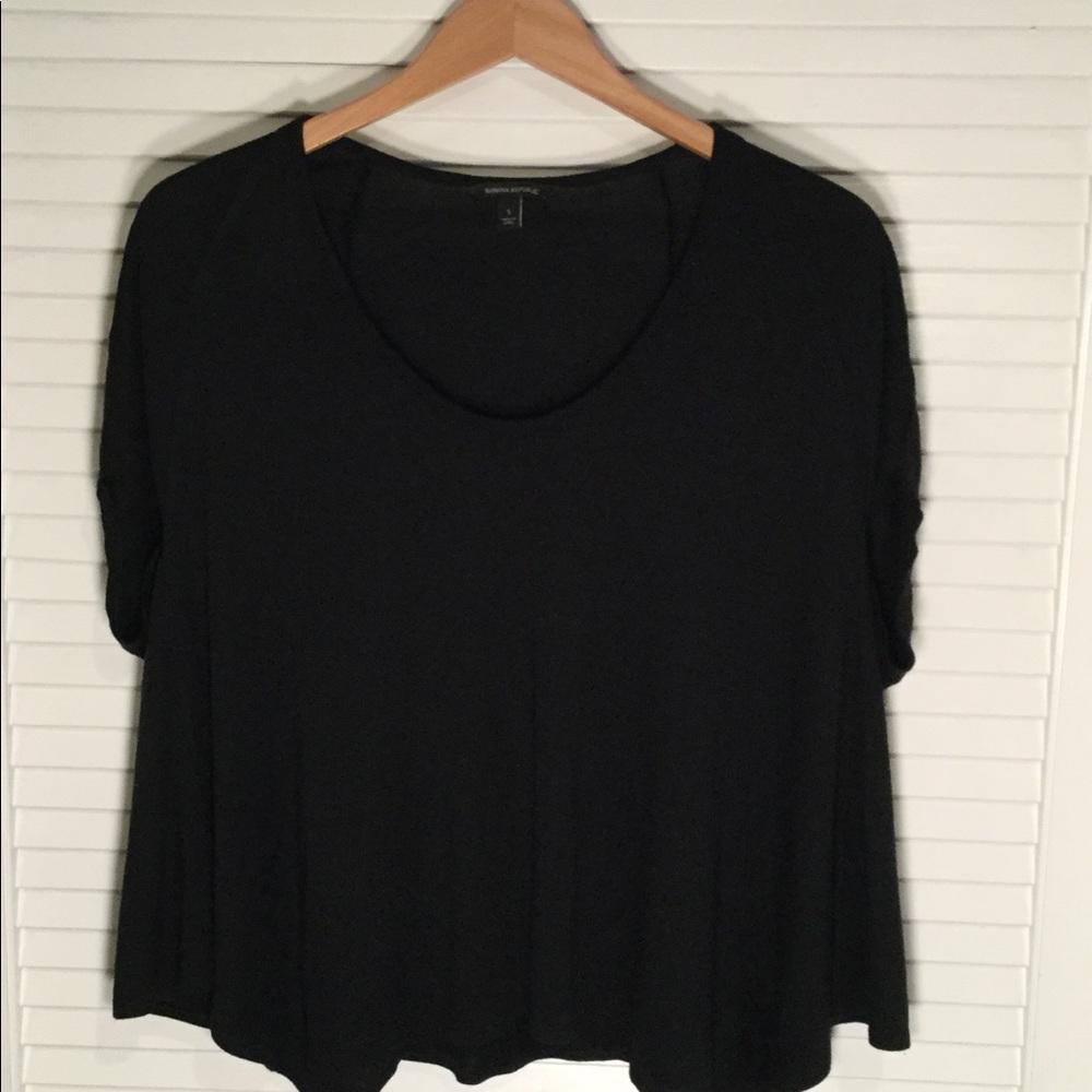 Banana Republic Black Cotton Swing Shirt